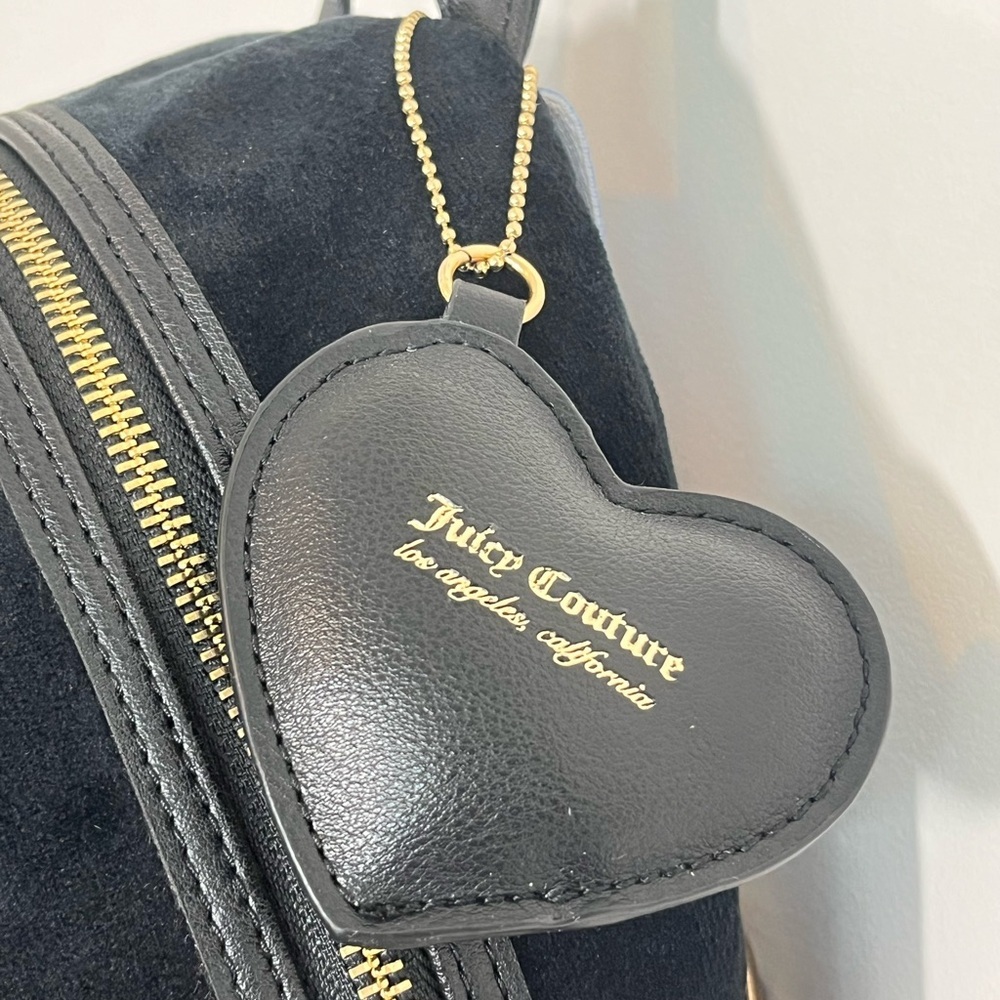 NEW Juicy Couture Liquorice Big Spender Studded Velvet Backpack - Picture 6 of 12